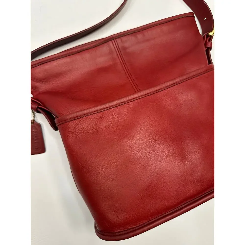 Vintage 1990’s Coach Bleeker Bucket Bag 4153 Red Leather Shoulder Bag - Picture 2 of 12
